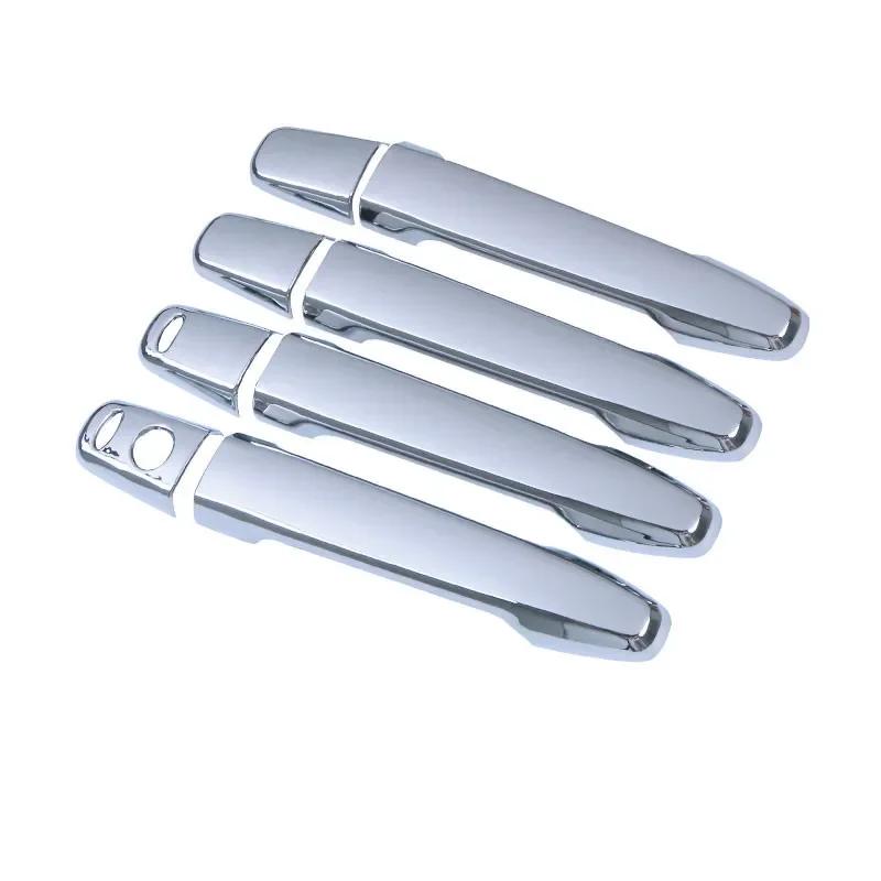 For Peugeot 4008 2012-2016  Glossy Black Carbon Fiber Chrome Car Door Handle Cover Trim Sticker Styling Auto Accessories