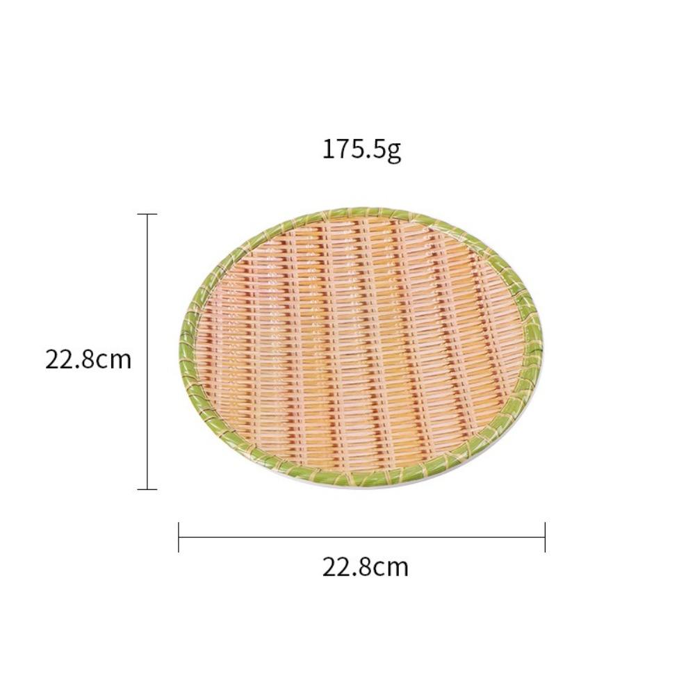 Multiple Sizes Imitation Bamboo Dish Durable Easy to Clean Hot Pot Vegetable Plate Woven Barbecue Plate