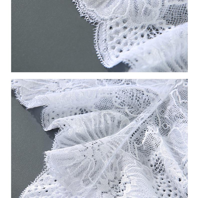 Plus Size Sexy Lace Panties Transparent Solid Color Women Pure Cotton Pantie