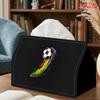 2D Flat 1pc, Tissue Box. Colorful Soccer Art Print Patterned Napkin Dispenser Box, Reusable, Daily Desktop Tissue Storage Box, Suitable for Kitchen, L