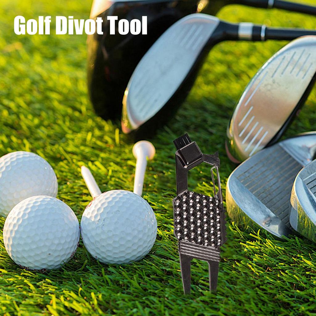 Golf Divot Repair Tool Portable Alloy Golf Repair Divot Tool Groove Cleaner Aid On-Course Club Bag Accessories For Men Boys