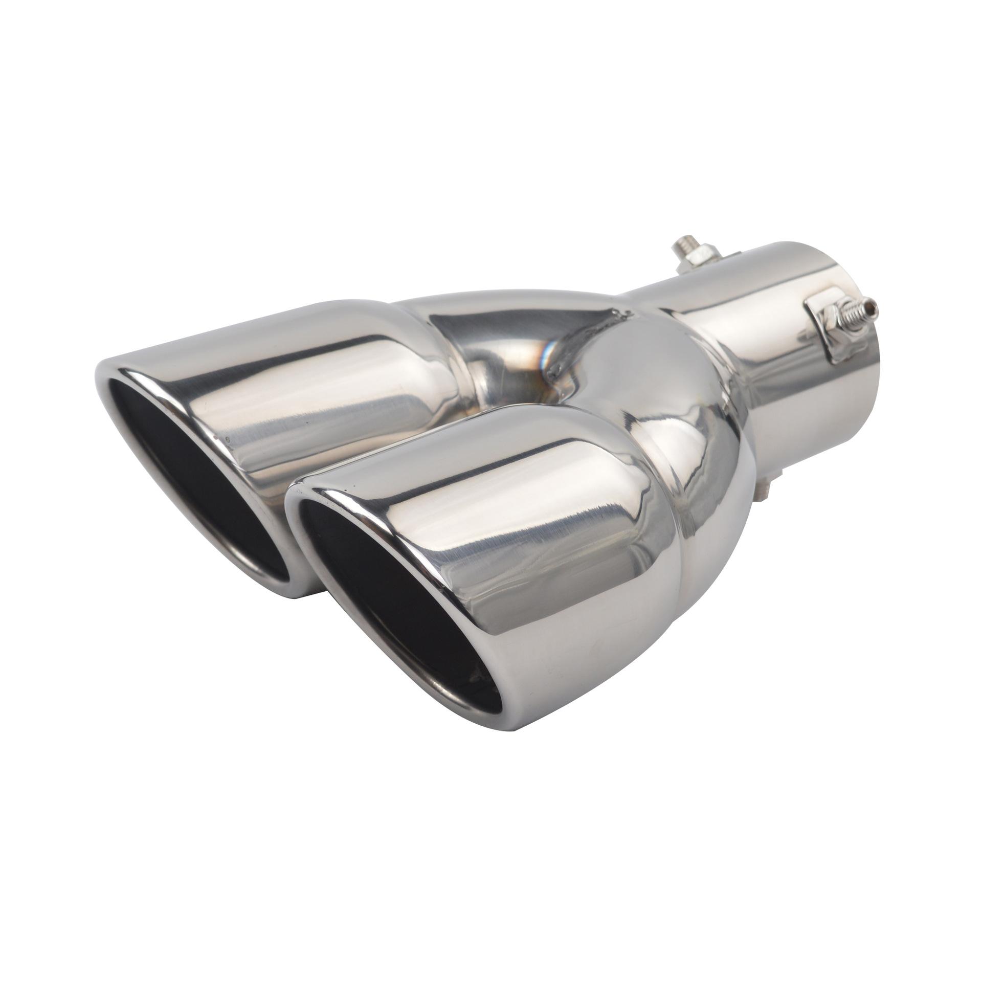 3 inch exhaust tip dual  Round Double Wall Polished Stainless Exhaust Tip 76mm Inlet straight