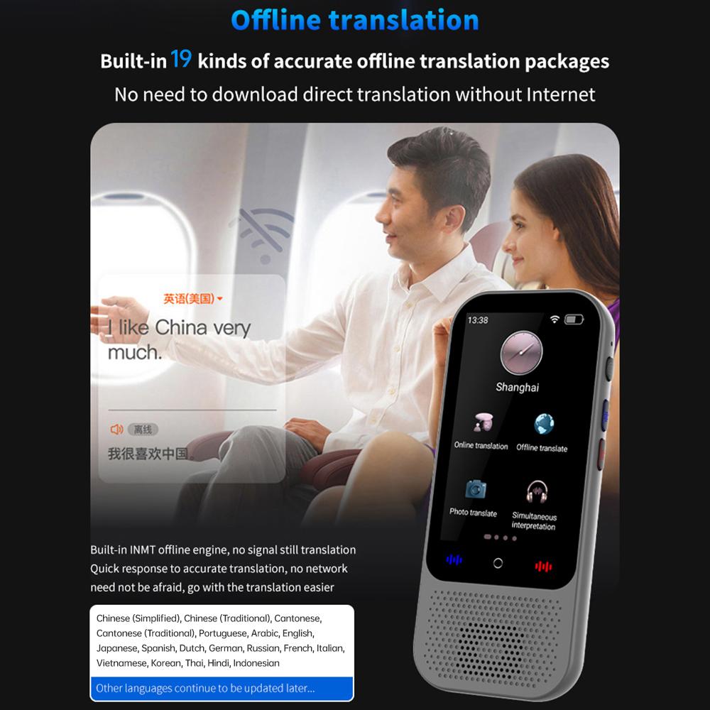 Portable Language Translator Device with 138 Languages Voice Translating 16 Offline Translation Simultaneous