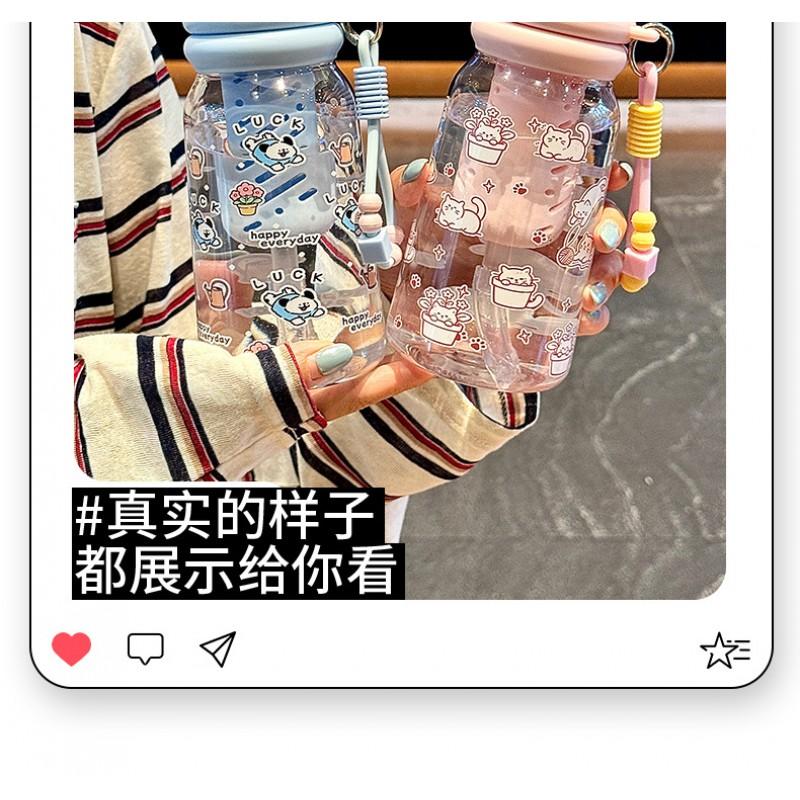 Tritan 500ml Leak-Proof Travel Water Bottle With Straw Lid Tea Infuser Women Girls Portable Drinkware