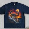 Crab Moon Vintage Sunset Ocean. Retro Coastal Wildlife Scene. Cute Marine Animal Lover Gift. 90s Washed Comfort Colors® Graphic T-Shirt