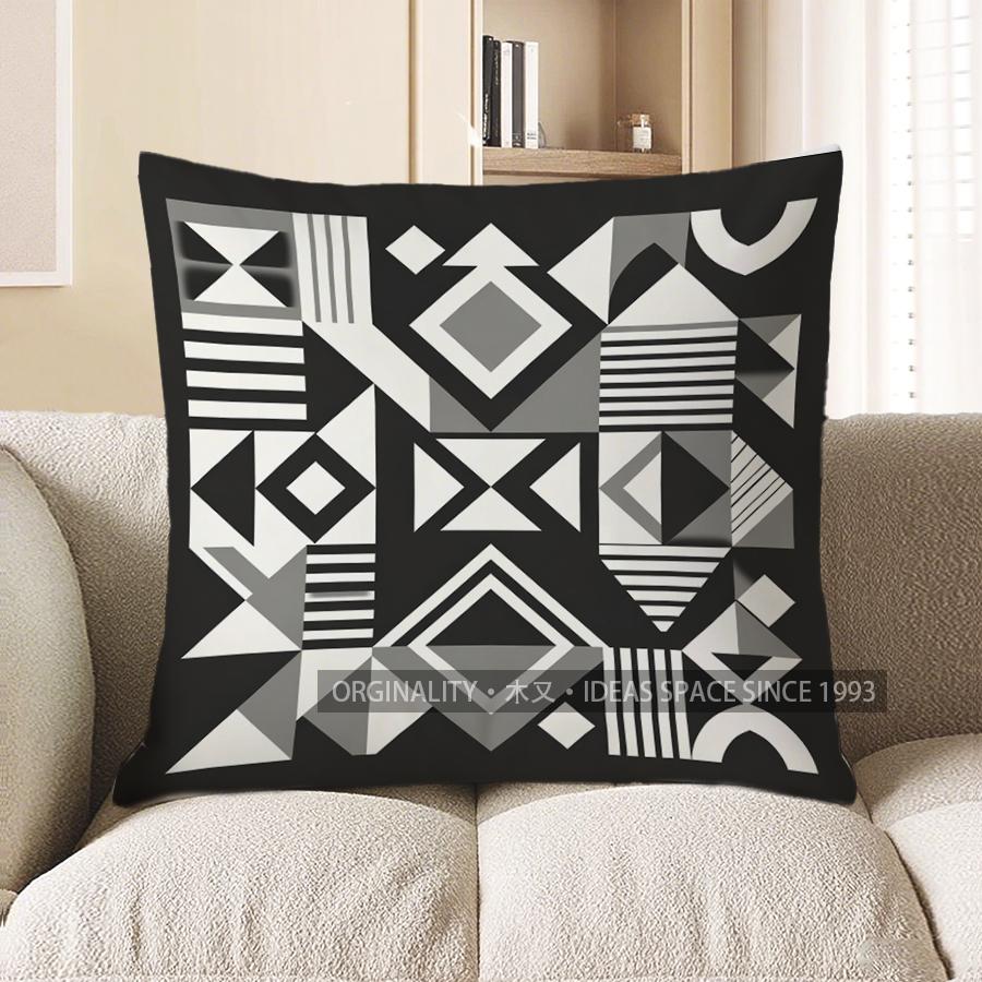 2D Geometric Pattern Decorative Pillow Covers Pattern Cushion Cover Suitable For Sofa Bedroom Car Pillow Cover