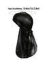 Unisex Silky Long Tail Durag Pirate Hat Turban Fashion Headwraps Cap Bandana Women Men Headwear Caps Hijab Hair Accessories