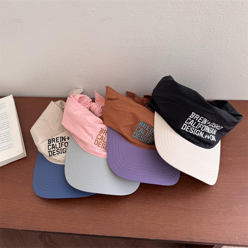 Niche street trendy brand quick-drying headscarf strap sunshade cap women's outdoor camping sun protection hip-hop hat