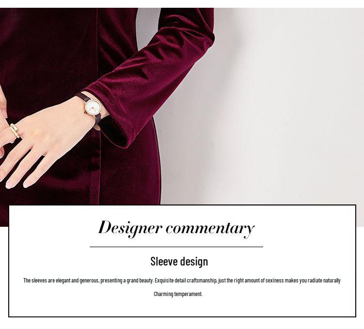 Elegantes einärmeliges Retro-Samt-Bodycon-Meerjungfrauenkleid - Herbst 2025 Kollektion