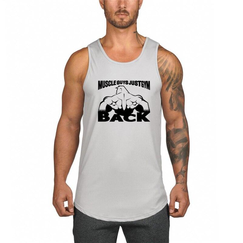 Muscleguys Summer bumbac tendință de imprimare vestă cu umăr largi bărbați sport respirabil negru fitness îmbrăcăminte exterioară strâmtă maiou fără mâneci bărbați