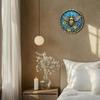 Metal Bee Floral Wall Art Round 2D Printed Sign Home Office Halloween Decor