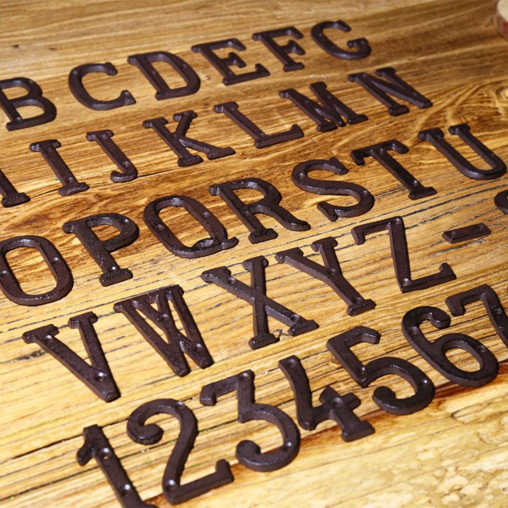 Plaque de numéro de maison en métal, décoration de porte durable et antirouille, lettres en métal, numéros de maison