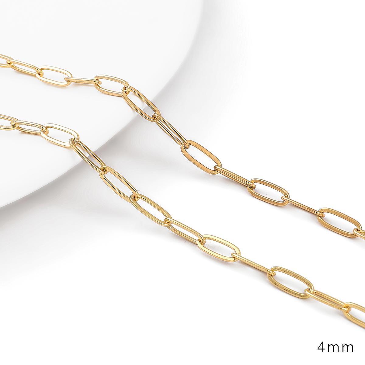 

Медная сплющенная длинная o-цепь для изготовления ювелирных изделий DIY Аксессуары для рукоделия 4mm