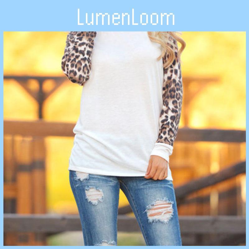 Plus Size Womens Long Sleeve Leopard T Shirts With Loose Casual Fit And Stylish Design
