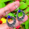Natural Lapis Lazuli Gemstone 925 Sterling Silver Gift Earring 1.85" e3P37