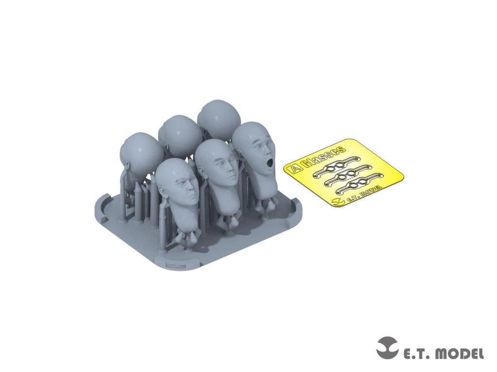 ET Model Asian Figure Headset Type 1 Plastic Model Parts 1/35 General-Purpose (6-Piece Set) P35-339 (Person)