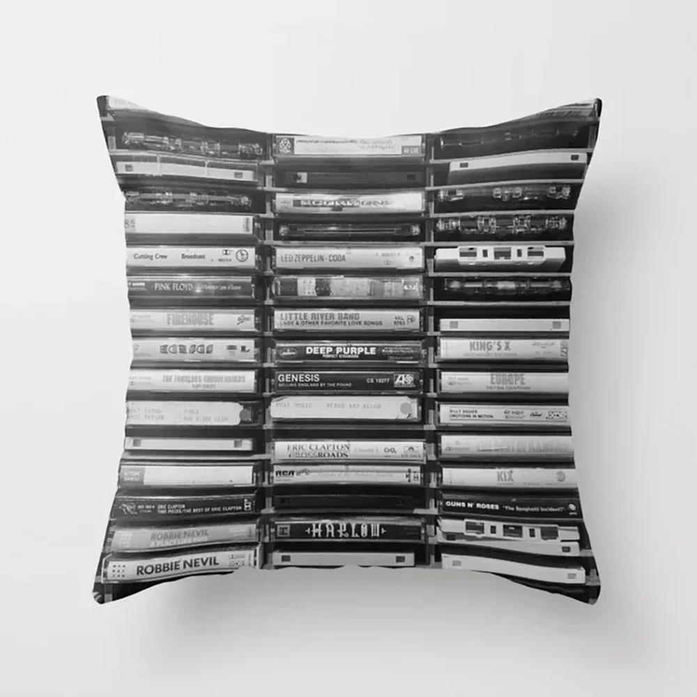 

Stacked magazine printed pattern cushion cover for home bedroom living room sofa decoration square pillow 66x66cm