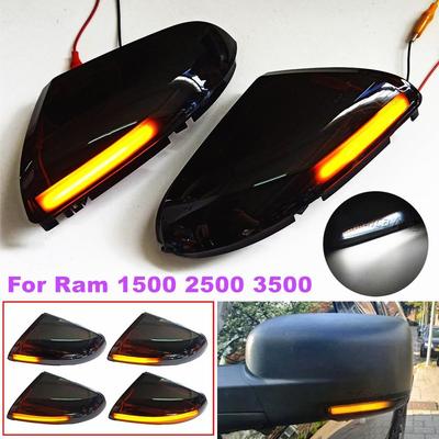 For Dodge Ram 1500 2500 3500 2pcs/lot LED Side Wing Rearview Mirror Dynamic Blinker Turn Signal Indicator Light 68302828AA 68302829AA