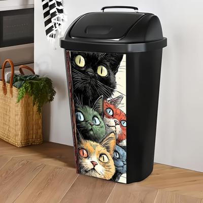 Trash Can Stickers Self-Adhesive Waterproof Outdoor Garbage Bin Decals Simulation Animal Plant Themes Weather-Resistant Labels