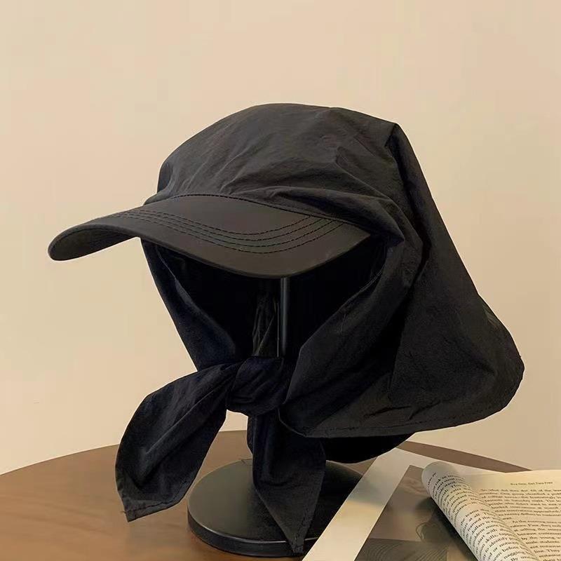 Color Block Letter Embroidery Baseball Cap for Women, Sweet Tie Band Peak Hat, Korean Spring Summer Outdoor Sun Cap