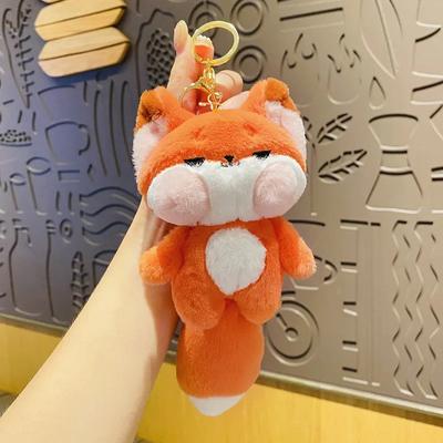 Cute Big Tailed Fox Plush Pendant Plush Toy Cute Car Pendant Fox Drop Ornament  Bag Accessories Key Chain Pendant