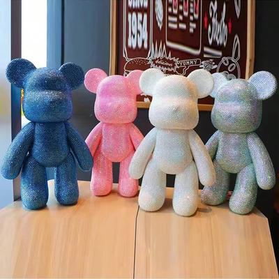 Oursons Strass Figurines Cristal Diamant Ours Violent Statue Pierres Pailletées Peinture Poupées Décoration Salon Jouet Enfant Cadeau