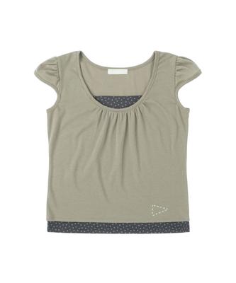 Sseonegteu Layered Shirring Top - Khaki