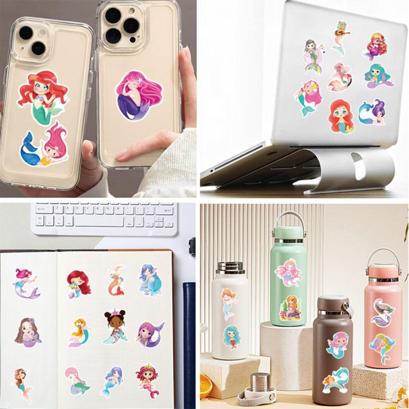50pcs Cute Mermaid Story Graffiti Stickers Waterproof Decals Stickers For Laptop Phone Thermos Ipad Notebook Stickers Toys Gift