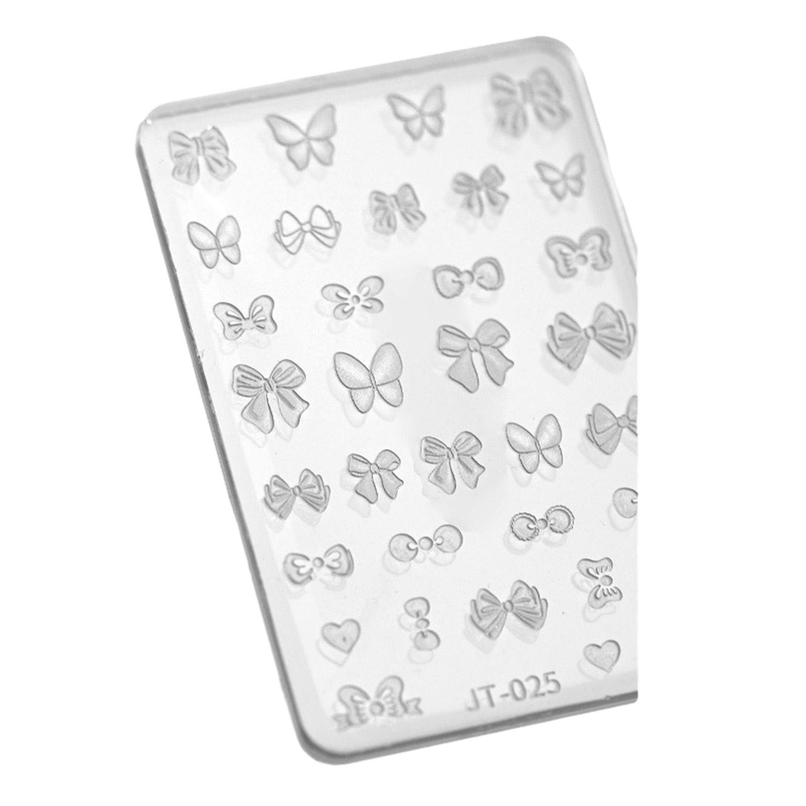 

Silicone Nail Carving Mold 3D Various Size Butterfly Embossing Nail Stamping Stencils UV Gel Polish Manicure Mould 25