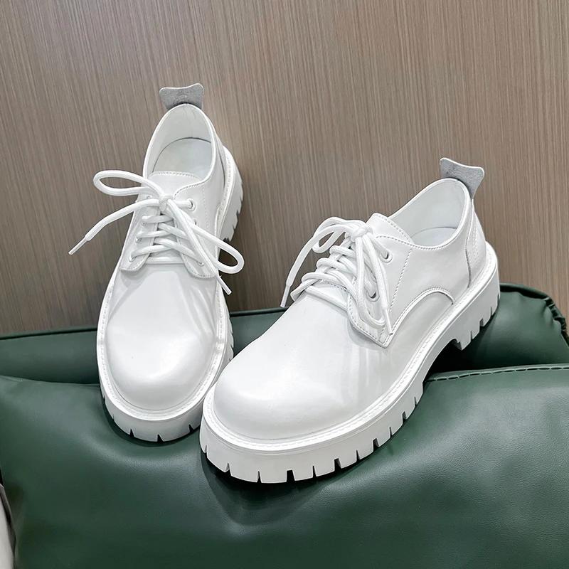 Luxusní pánské ležérní kožené boty v italském stylu protiskluzové šněrovací oxfordky módní silná podrážka kancelář business řízení mokasíny