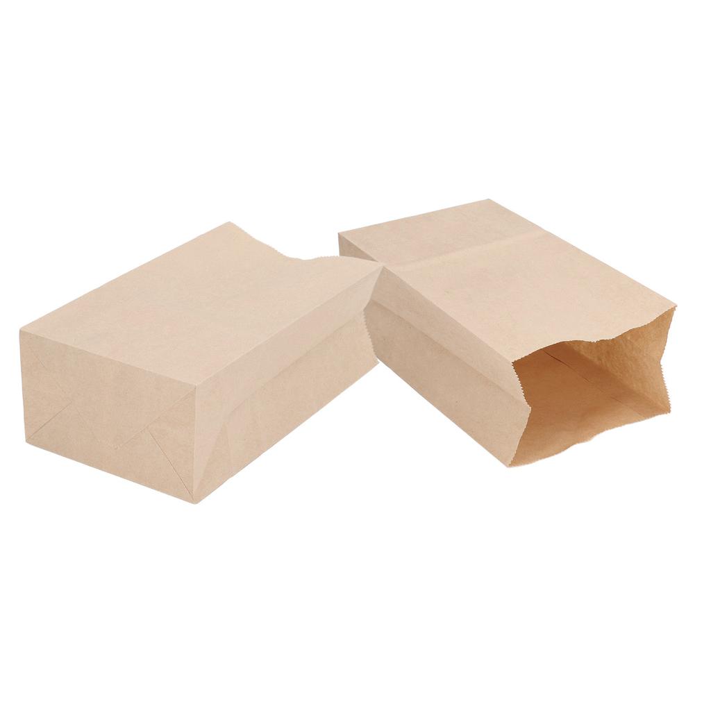 100 Pcs Kraft Paper Bag Food Grade Greaseproof Tear Resistant Disposable Brown Kraft Paper Grocery Bag