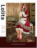 Lolita Nostalgisches Spitzen-Rotkäppchen Cosplay Kleid - Weinrot Halloween Kostüm