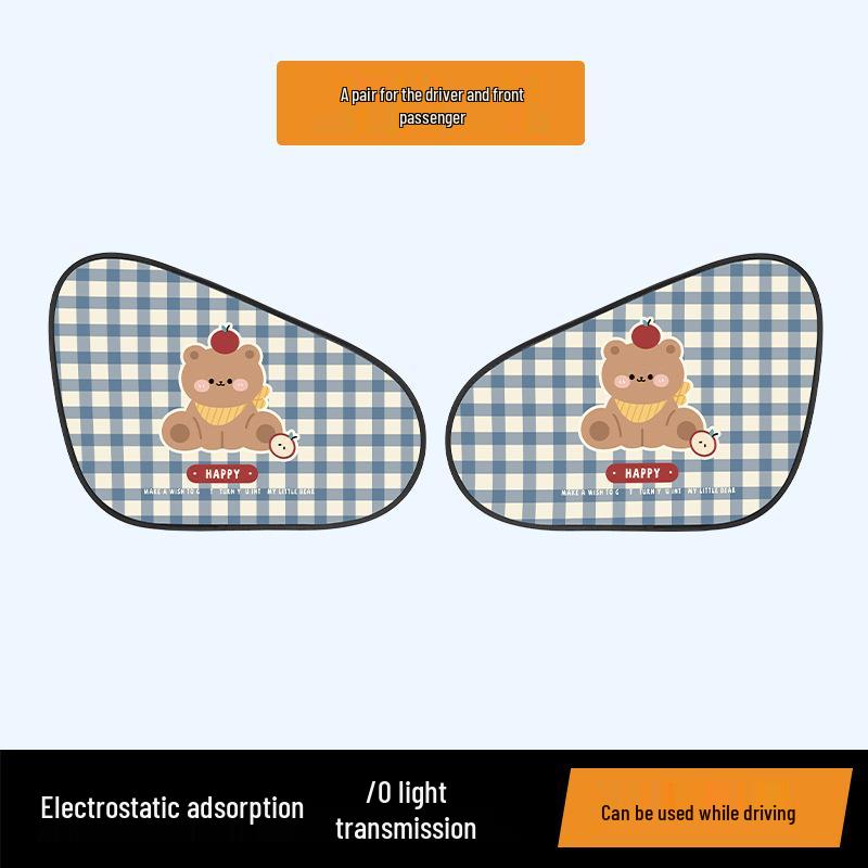 Elektrostatische Auto Zonnescherm - Schattig Beer Ontwerp voor Baby Warmtebescherming & Isolatie