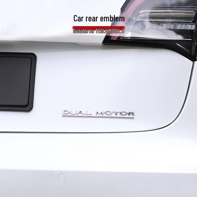 Tesla Model 3 Performance Rear Emblem "DUAL MOTOR" Sticker