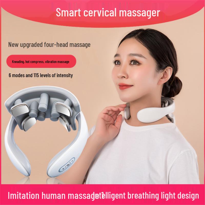 Smart Cervical and Shoulder Massager with Pulse Heating and Hot Compress Therapy
