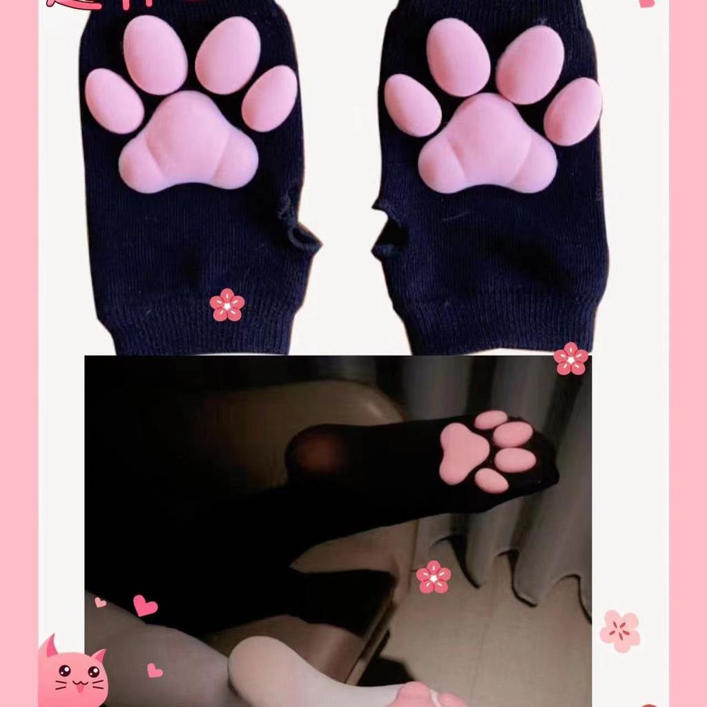 3D cat claw black and white stockings, comfortable and cute.
