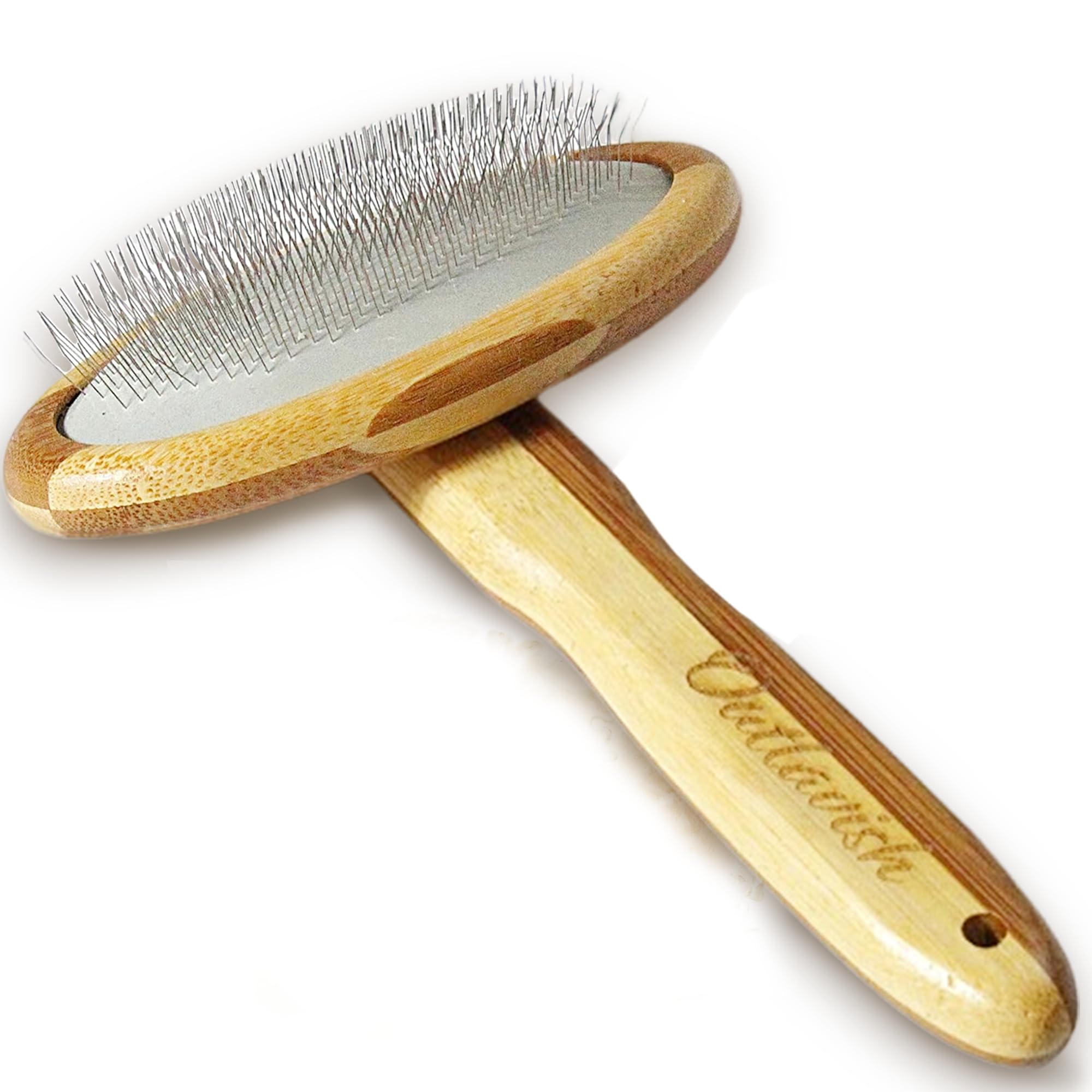 

Outlavish Sheepskin Brush Bamboo Slicker Long Prongs Strong Design