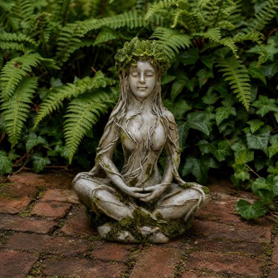Zen Meditation Goddess Statue, Resin Tree Woman/Man Figurine, Yoga Tree of Life Mystical Sculpture, Spiritual Gift for Home Office Decor