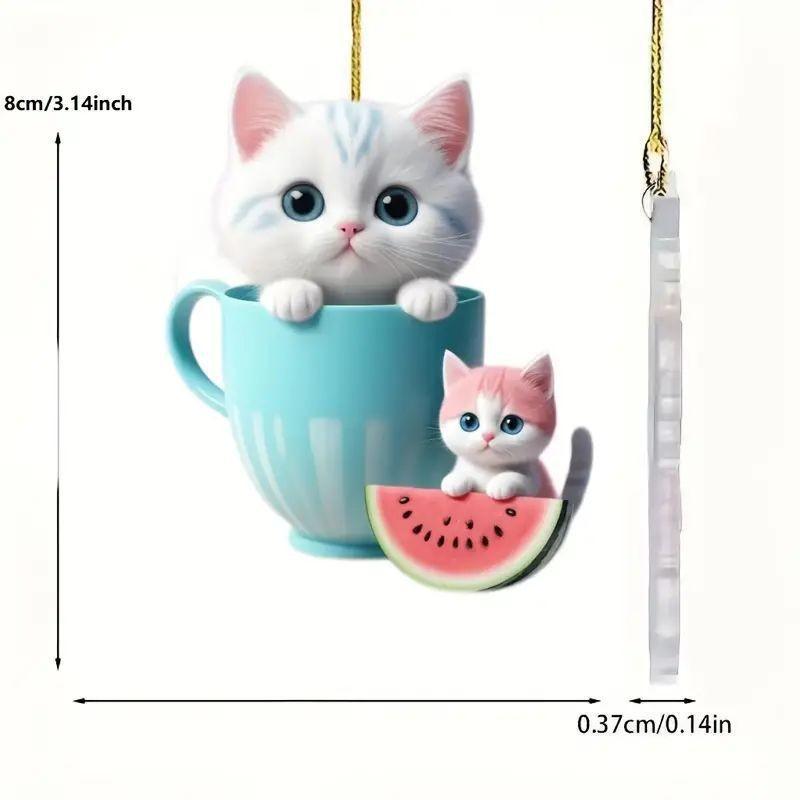 

Acrylic Cat Delightful Car Hanging Decor For Personalized Automobile Interior In Various Hues 1