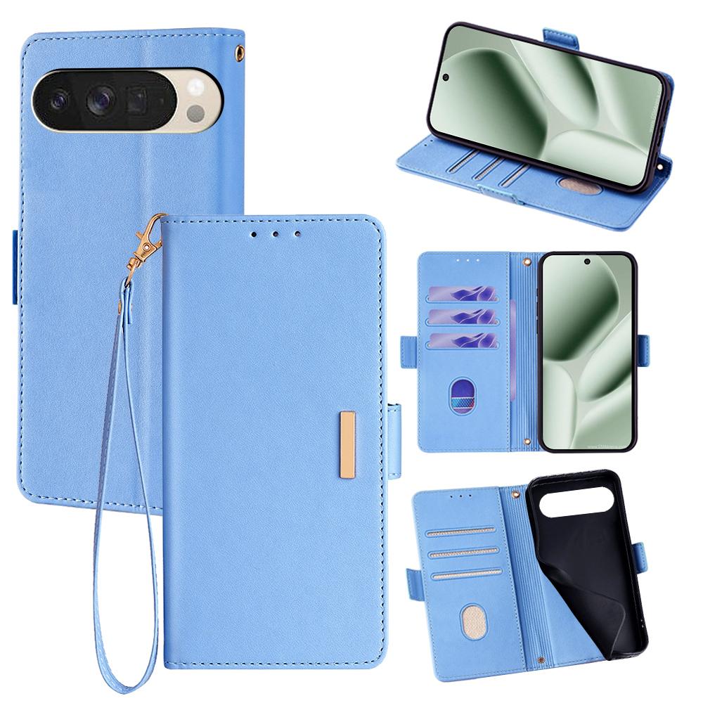 For Google Pixel 10 Case RFID Blocking Wallet PU Leather Phone Cover with Wrist Strap