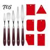 Artist Scraping Tool Kit 5Pcs Palette Knife with 6 Paint Scraper, Stainless Steel Spatula Professional Art Supply Spatulas Knife, Oil Metal Knives for