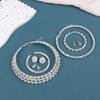 3Pcs Women'S Jewelry Set With  Multi-Layer Collars Necklace Earrings Bracelets Wedding Party Accessories
