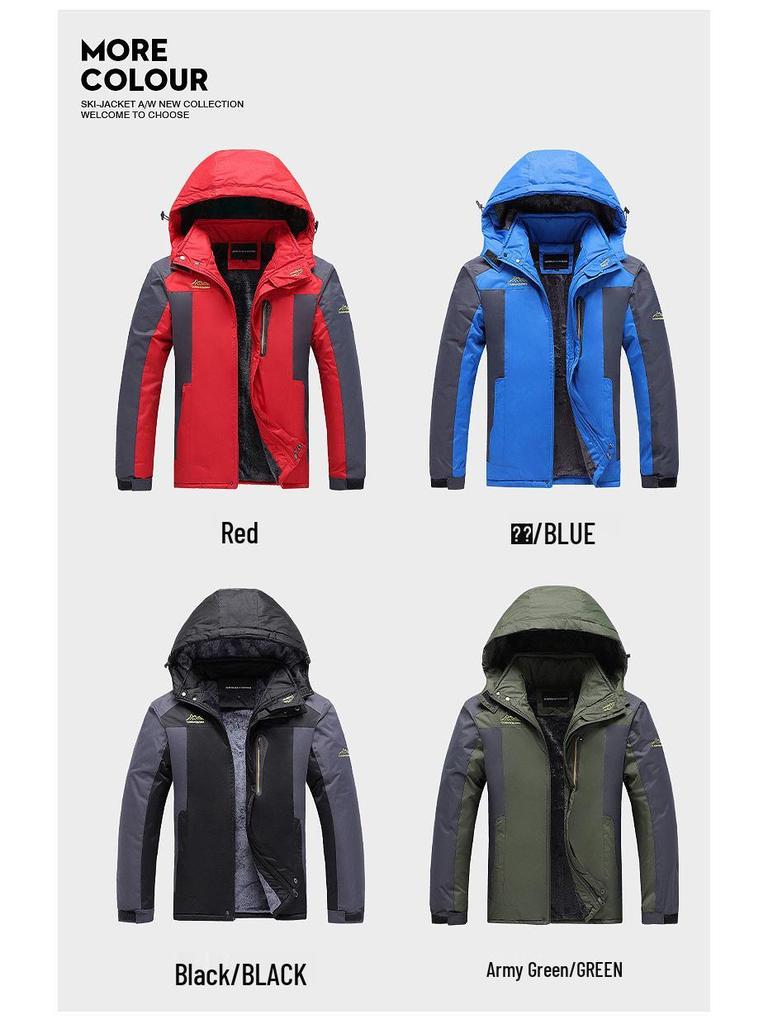 Men's 2025 Autumn/Winter Plus Size Thick Fleece-Lined Warm Cotton Jacket for Middle-Aged