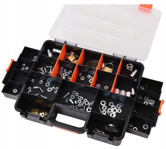 Workshop organizer with handle, side drawers, 432x355 cm