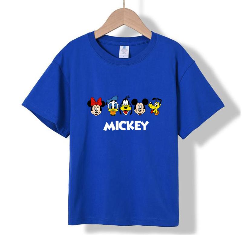 MC-91 MINISO 2026 Summer Disney Mickey & Friends Kids 100% Cotton T-Shirt Boys Girls Short Sleeve Casual Top