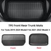 For Tesla Model 3 / Y Front Rear Trunk Mats Upgrade TPE Lower Storage Box Pads Protective Cover Cargo Liner Trunk Tray Floor Mat