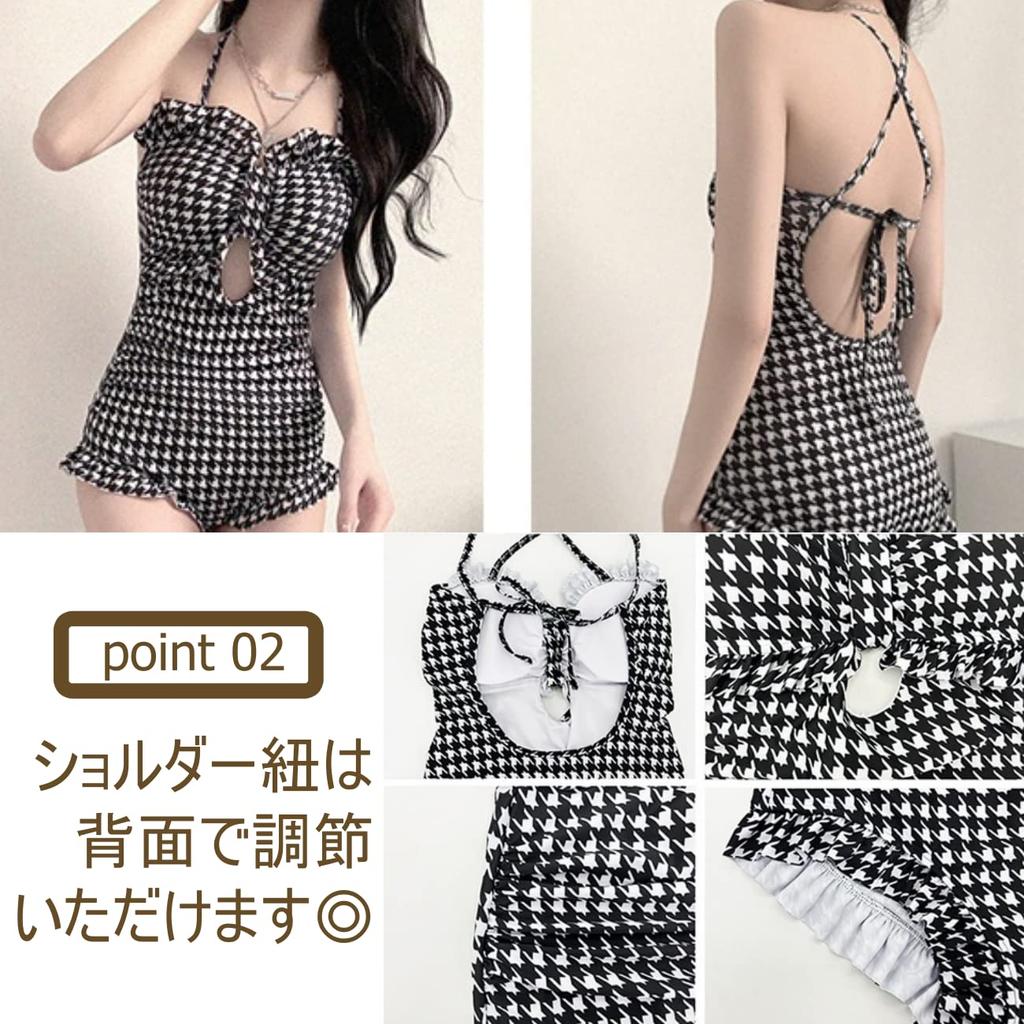 Style Swimsuit Frill One Piece Body Cover Sexy Arena Swimwear for Women [1/2style] 2/2 One-Piece All-in-One (Black, S)