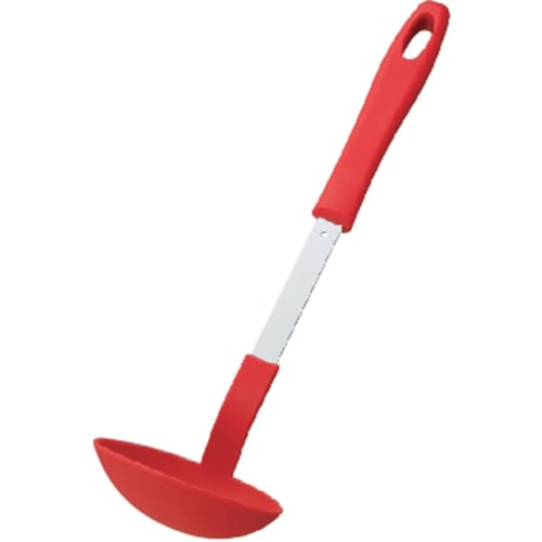 Tanabe Metal Heat-Resistant Antibacterial Ladle, Small, Red, Metal: 18-0 Stainless Steel, Other: 68 Nylon, Glass Fiber (with Antibacterial Agent), Jap