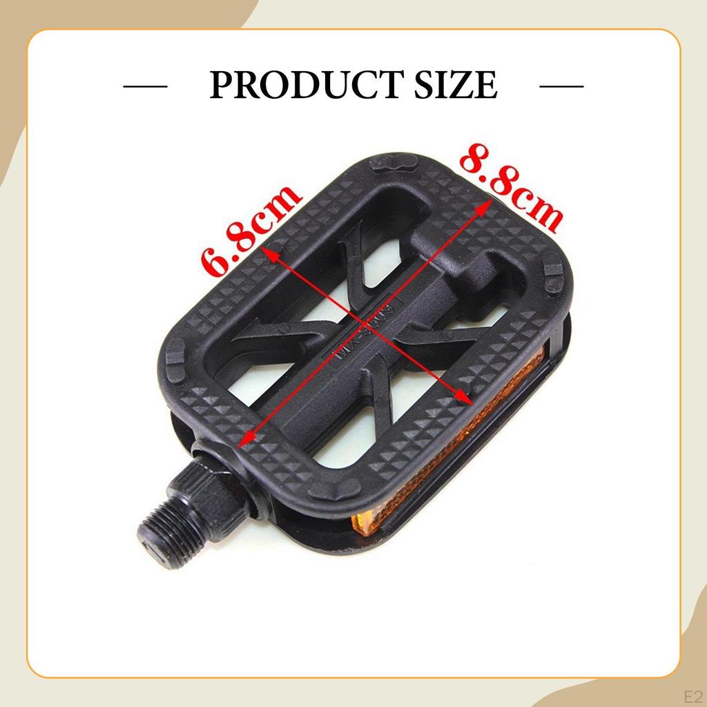 2x Kids Bike Pedals Quick Installation with Reflective Strips Replaces Part