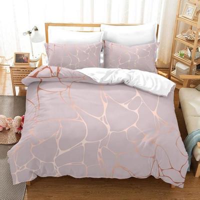 Luxuriöse 3D Bettwäschesets aus schwarzem Marmor Schlichtheit Vergoldung Bettwäsche Frauen Mädchen Einzel Doppel Twin Queen King Size Bettbezugsets